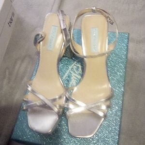Betsey Johnson Silver Strappy Heels